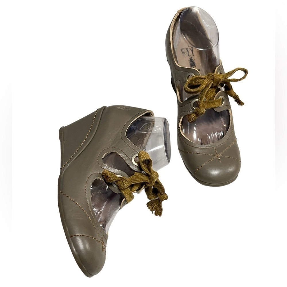 FLY LONDON Leather Lace Wedge Shoes